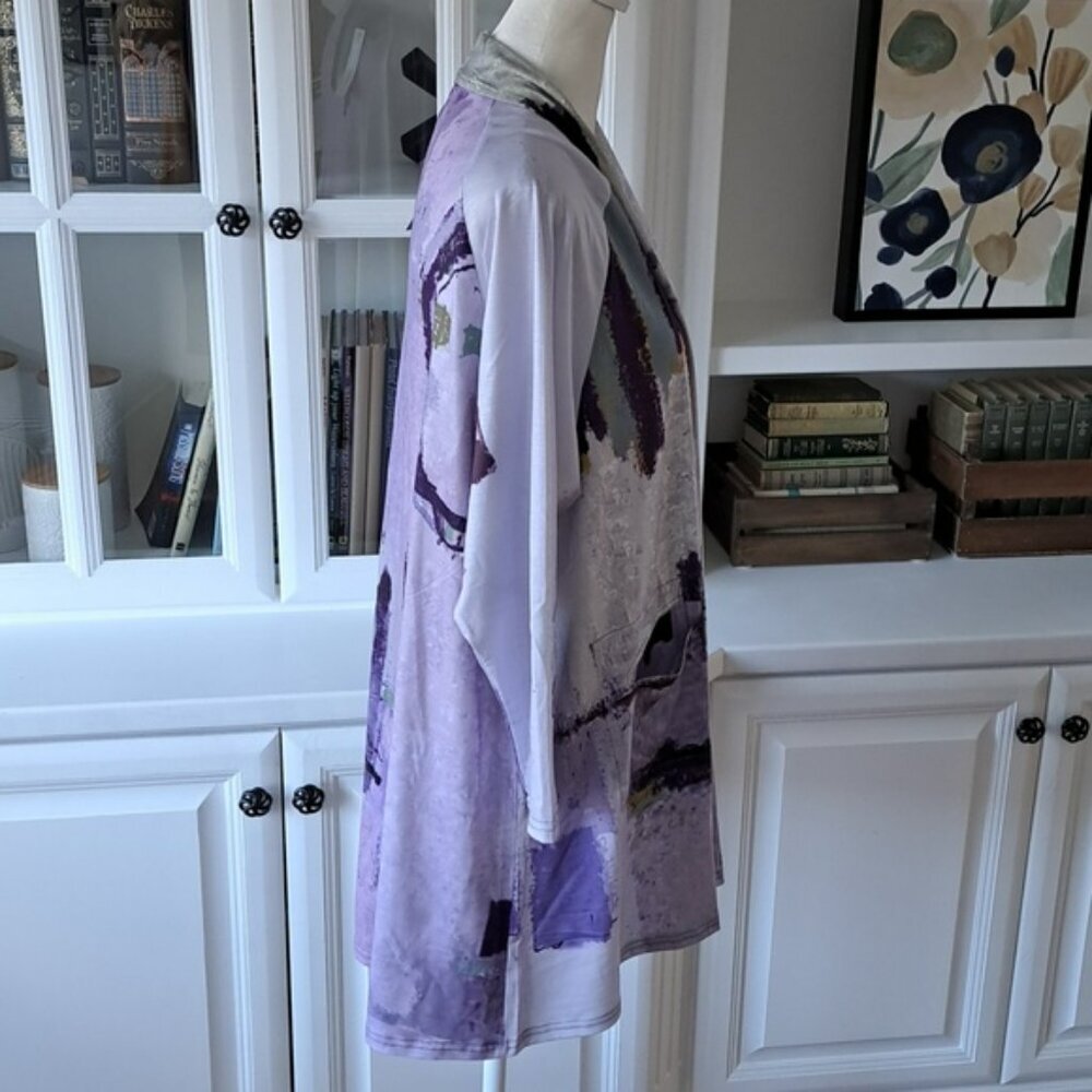 3 Potato Open Cardigan - Colors: Lavenders, Greens, Browns - Size: L - Picture 5 of 6